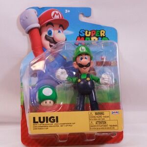 JAKKS Pacific World of Nintendo Action Figure: LUIGI Super 1-Up Mushroom Green
